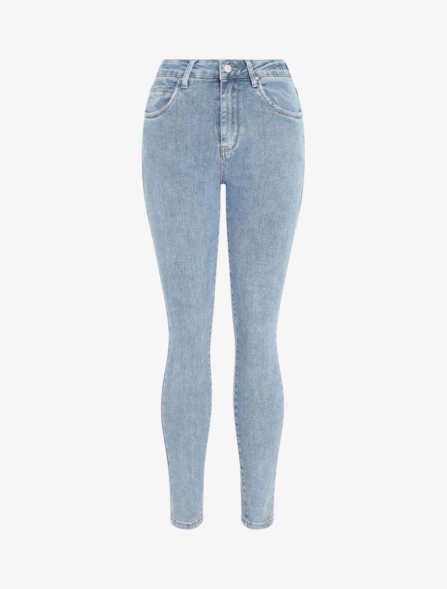 Push-up jeans met standaard taille. skinny model - Lichtblauw