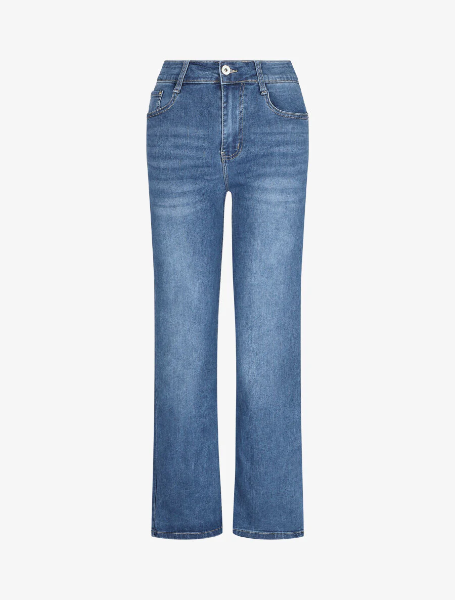 Push-up rechte jeans standaard taille - blauw