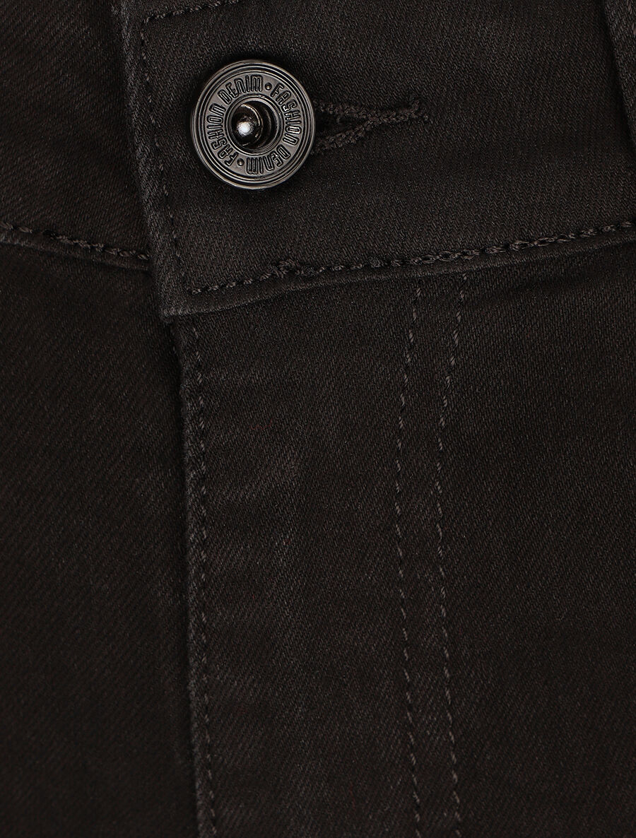 Push-up rechte jeans standaard taille - zwart - Image 3