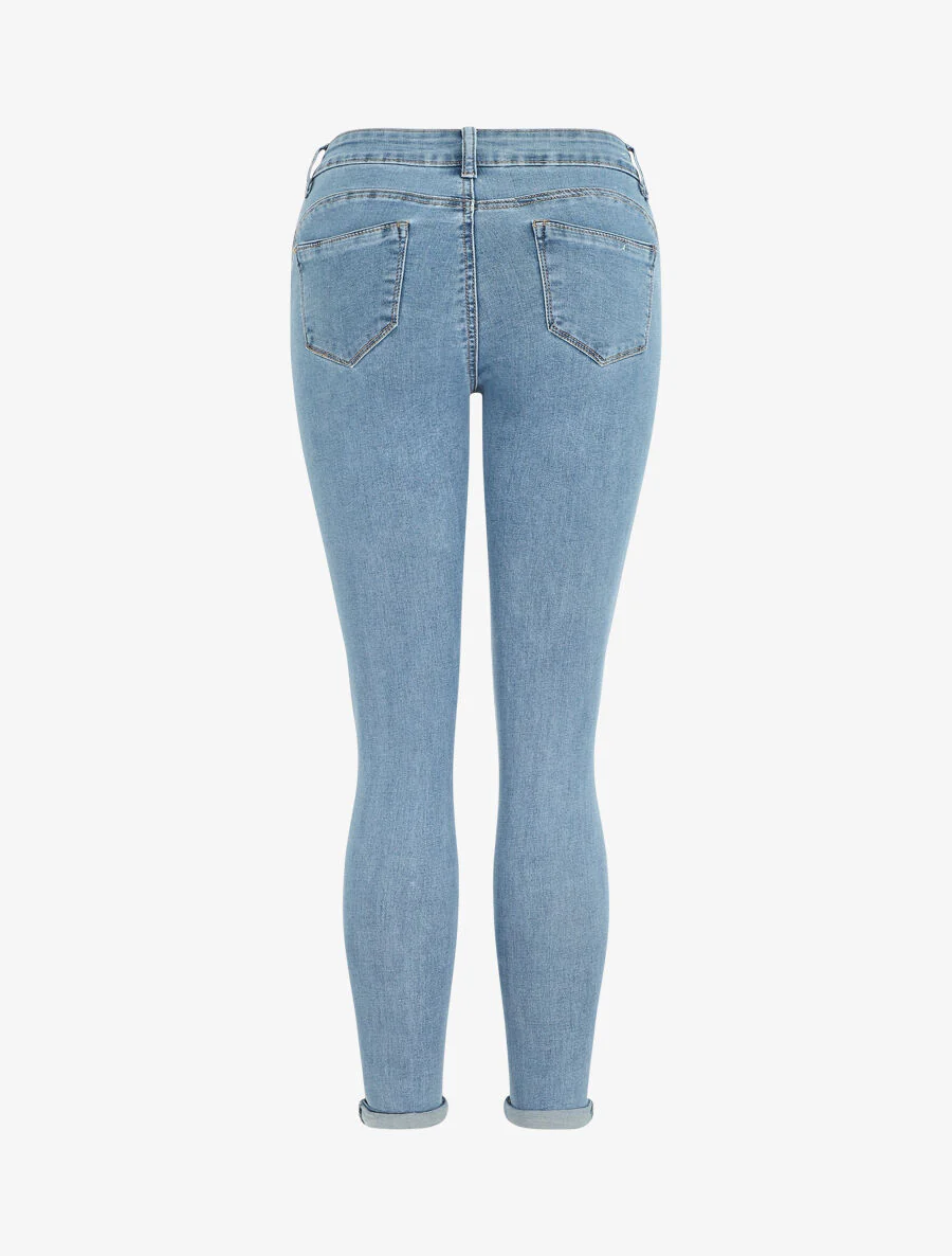 Push-up skinny jeans met hoge taille - Lichtblauw - Image 2