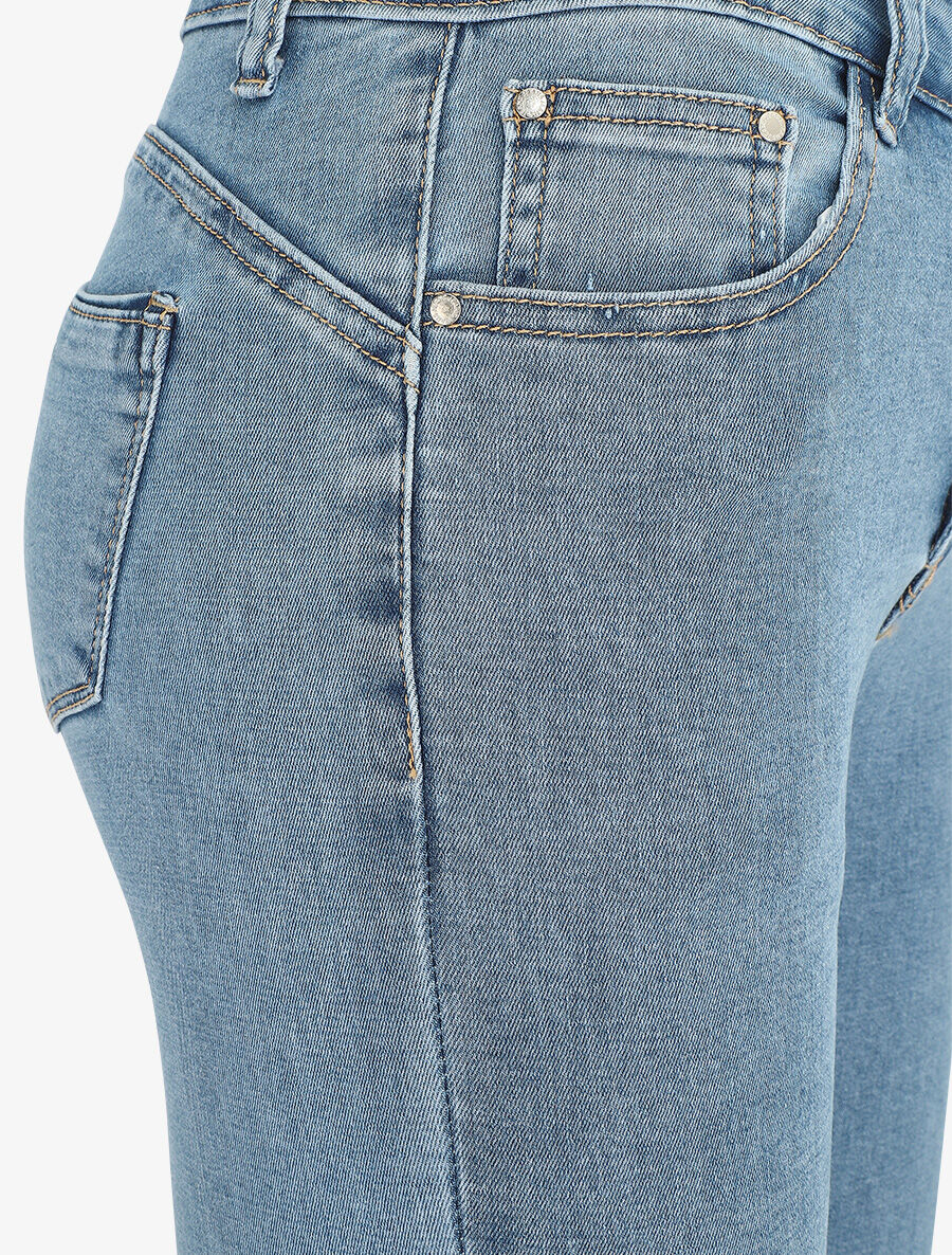Push-up skinny jeans met hoge taille - Lichtblauw - Image 3