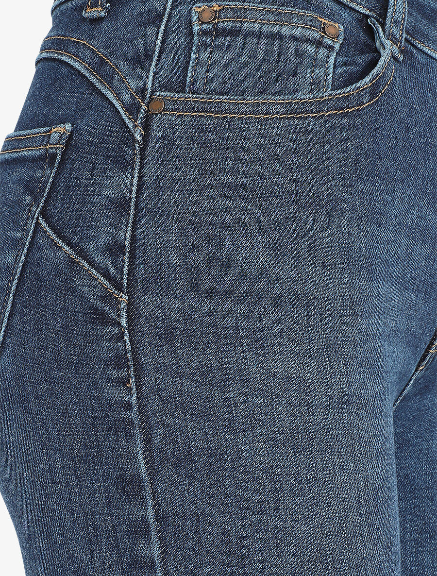 Push-up skinny jeans met hoge taille - Blauw - Image 4