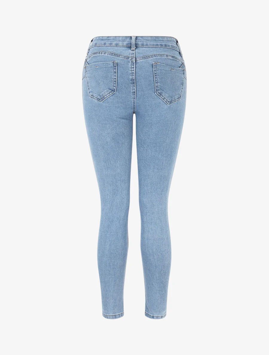 Push-up skinny jeans met hoge taille - Lichtblauw - Image 2