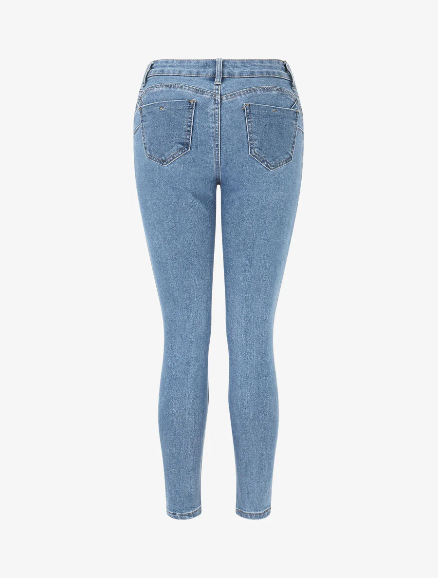 Push-up skinny jeans met hoge taille - Blauw - Image 2