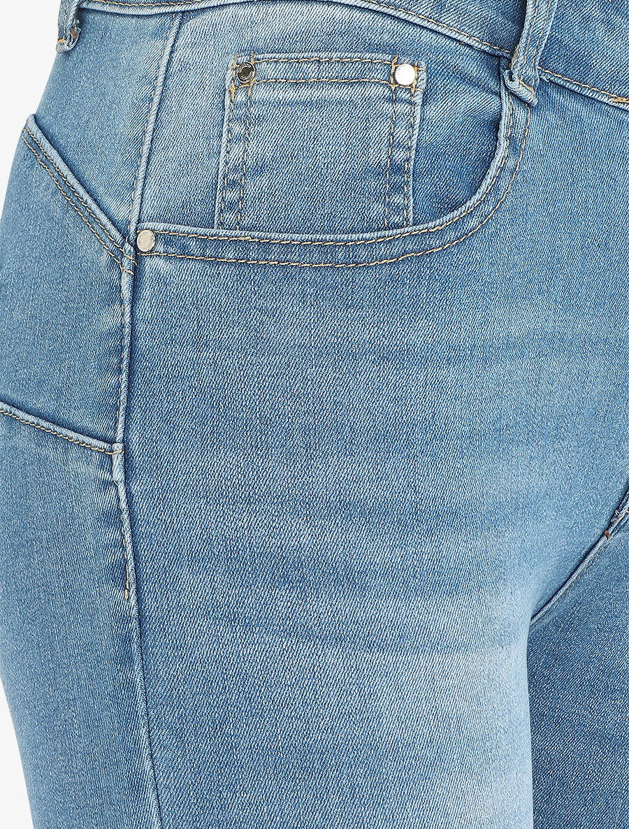 Push-up skinny jeans slim fit lichte stone wash - blauw - Image 3