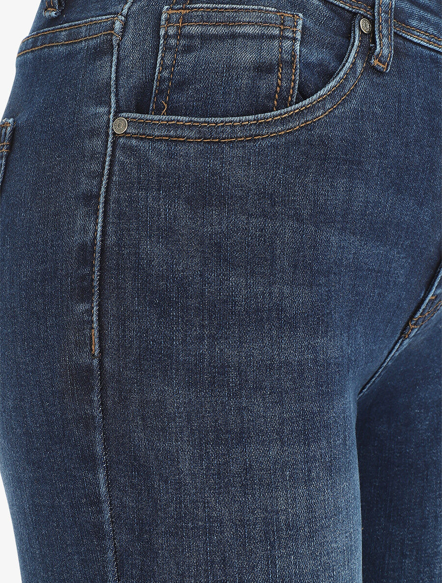 Push up skinny jeans standaard maat - Donkerblauw - Image 3