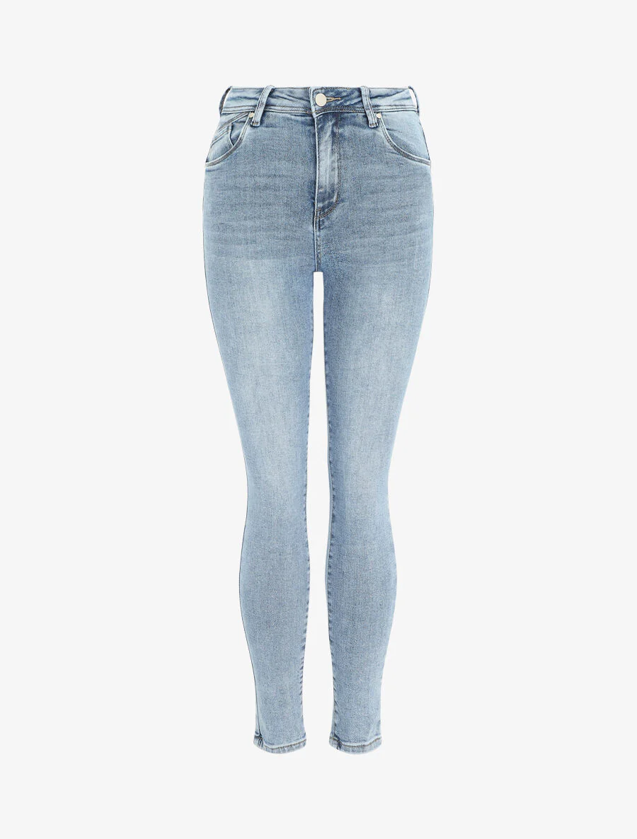 Push up skinny jeans standaard maat - Lichtblauw