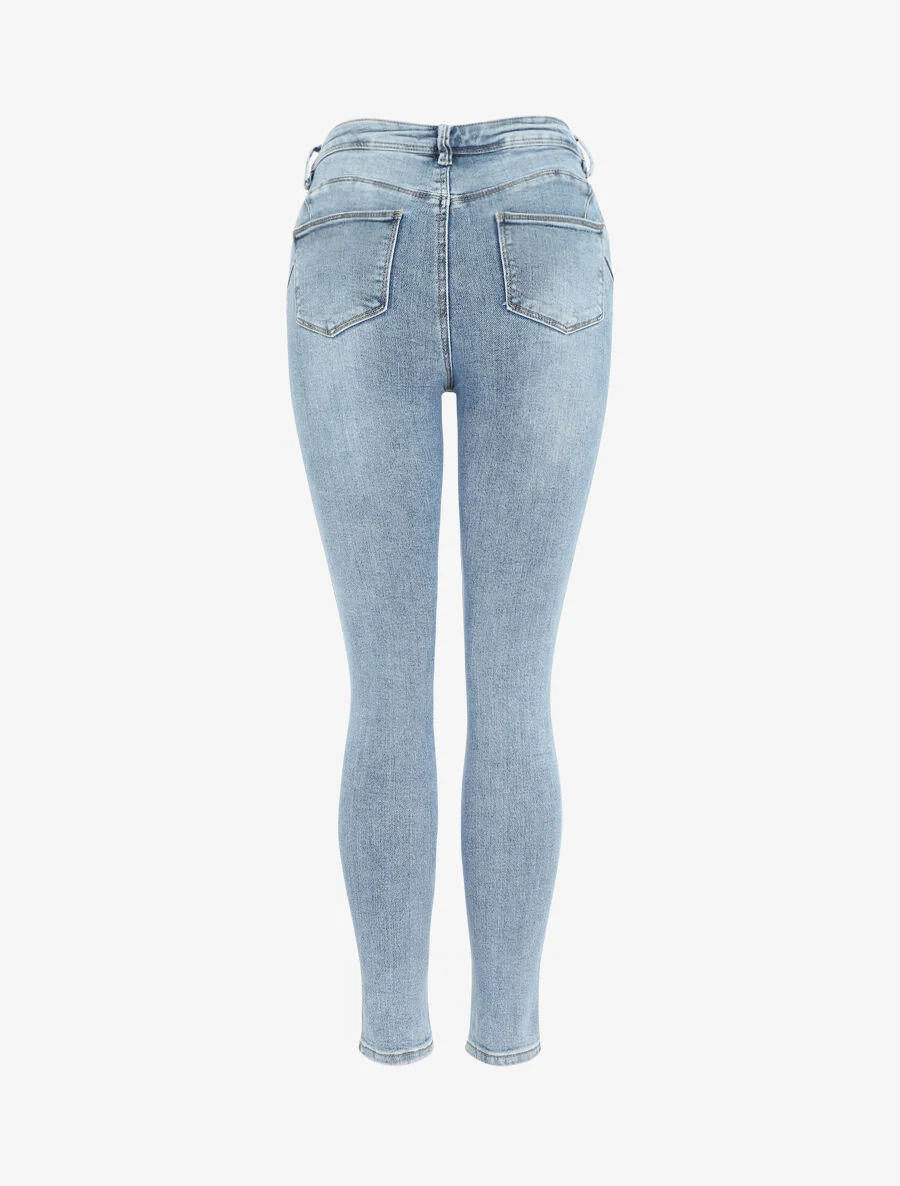Push up skinny jeans standaard maat - Lichtblauw - Image 2