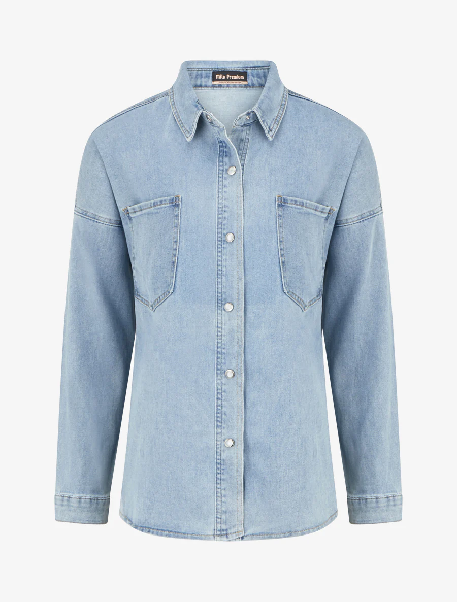Recht denim shirt - Lichtblauw
