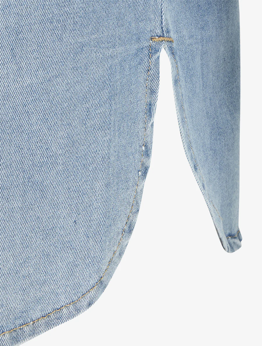 Recht denim shirt - Lichtblauw - Image 3