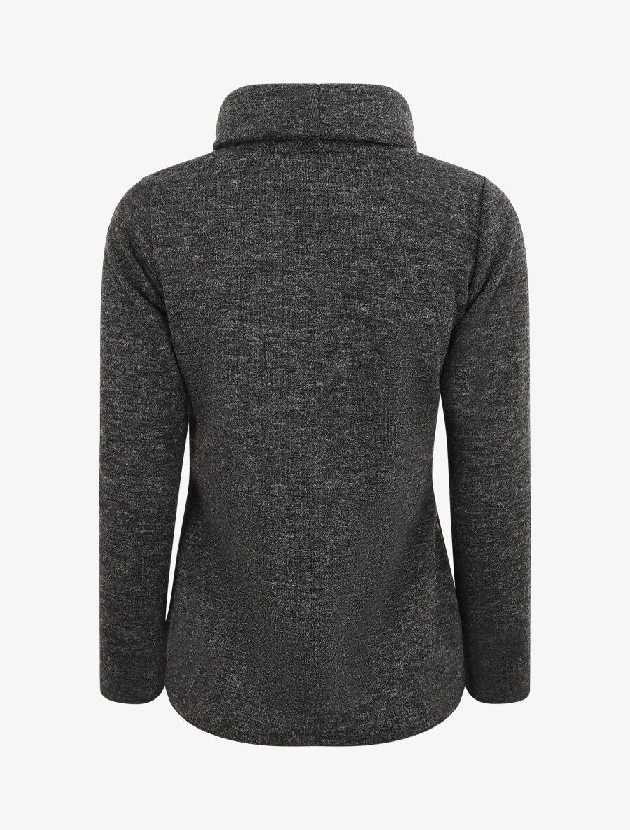 Recht geknoopt rollenkraag shirt - Zwart - Image 2