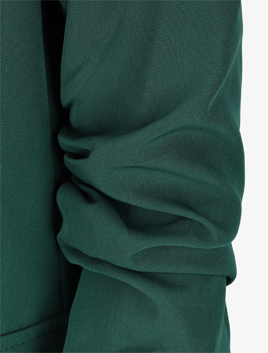 Recht gesneden blazer met 3/4 mouwen met plooien - Dennengroen - Image 3