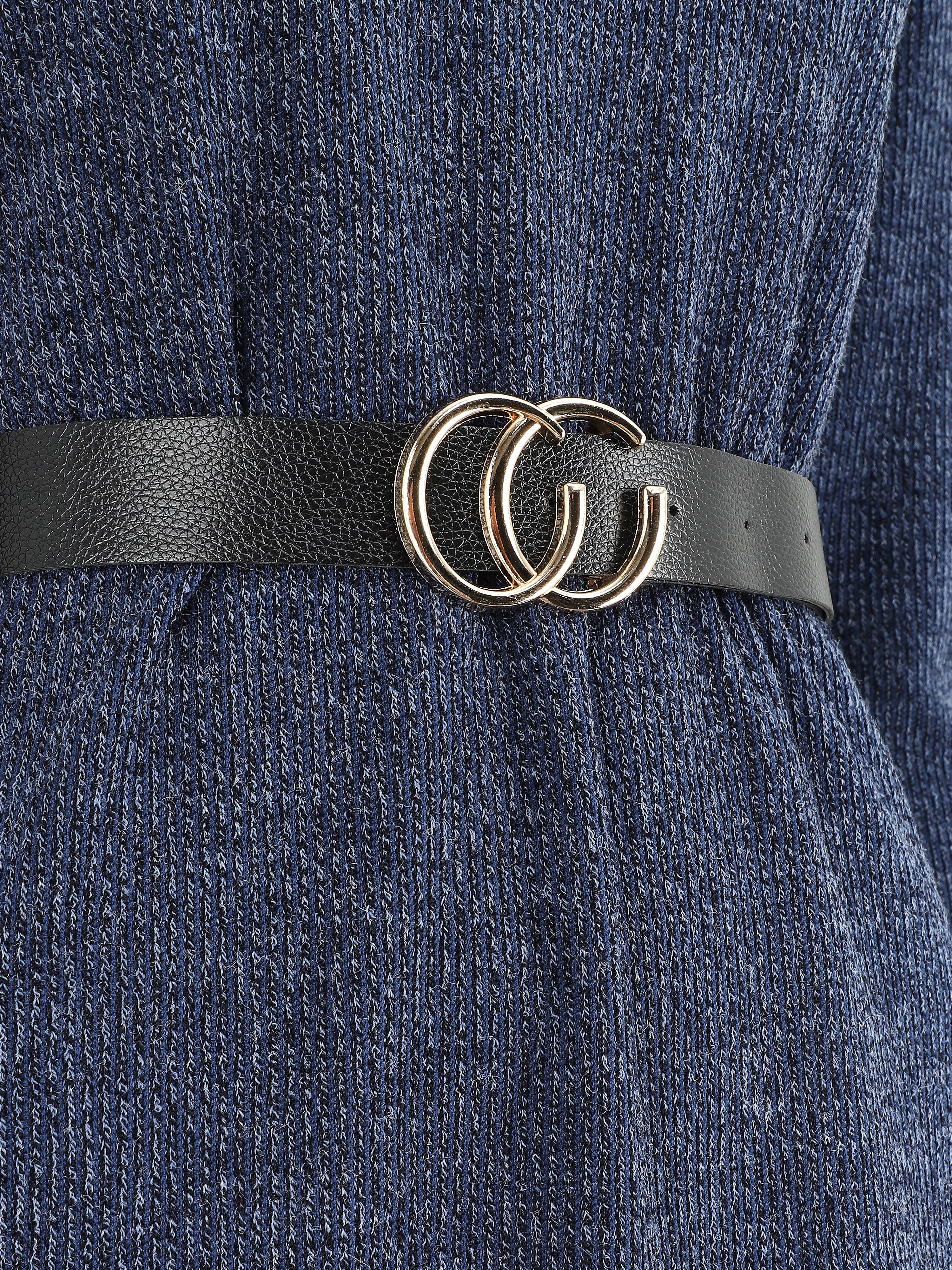 Recht getailleerde trui met lange mouwen - Donkerblauw - Image 3