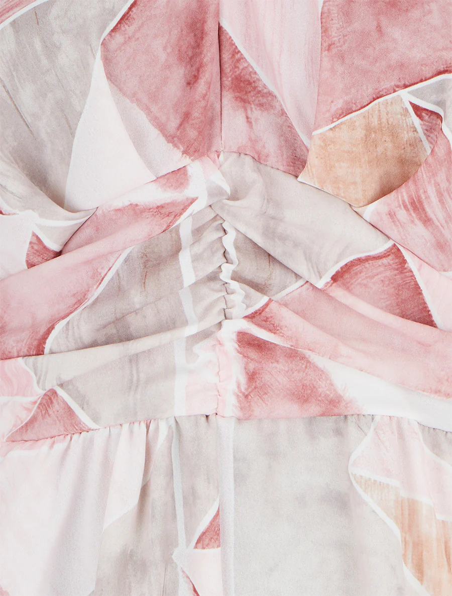 Recht jumpsuit met korte mouwen en fantasieprint - Roos - Image 3