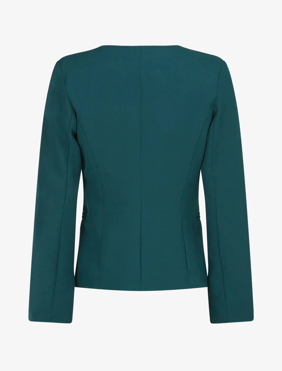 Recht. open jasje met ronde kraag - Olie blauw - Image 2