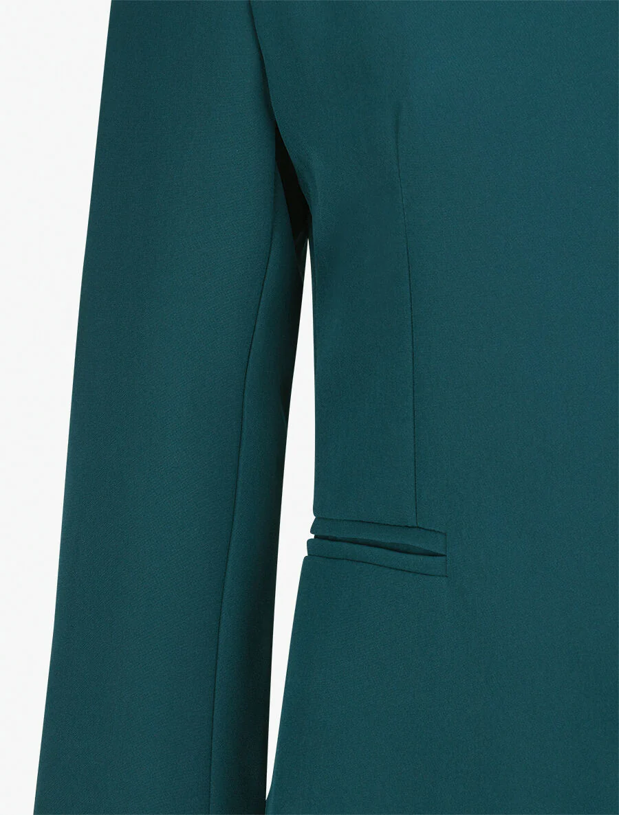 Recht. open jasje met ronde kraag - Olie blauw - Image 3