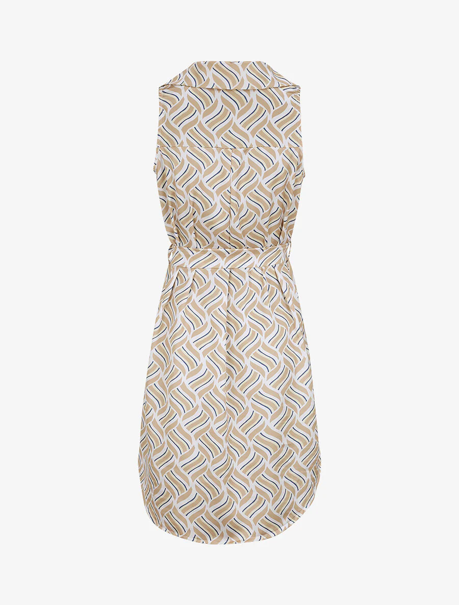 Recht shirtjurk zonder mouwen met grafisch print - beige - Image 2