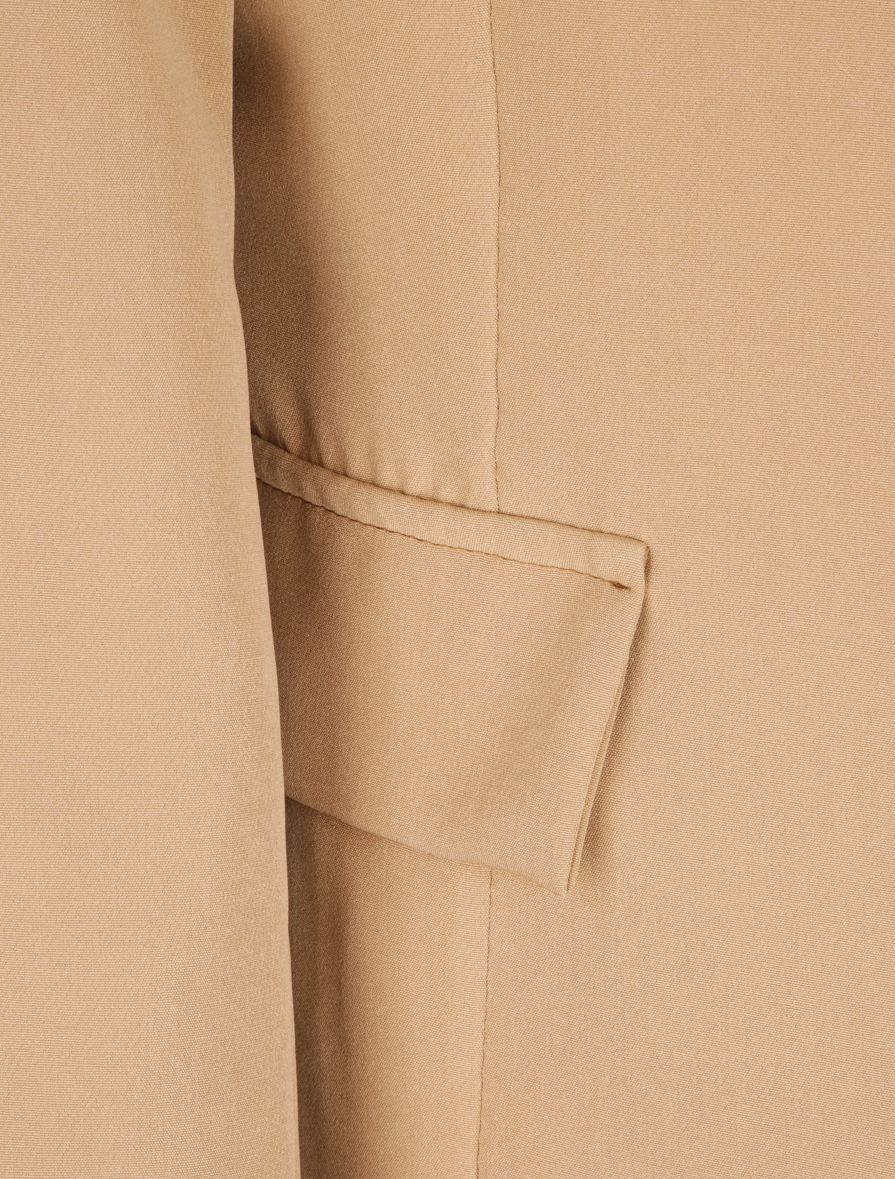 Effen rechte blazer met gekartelde kraag - Camel - Image 3