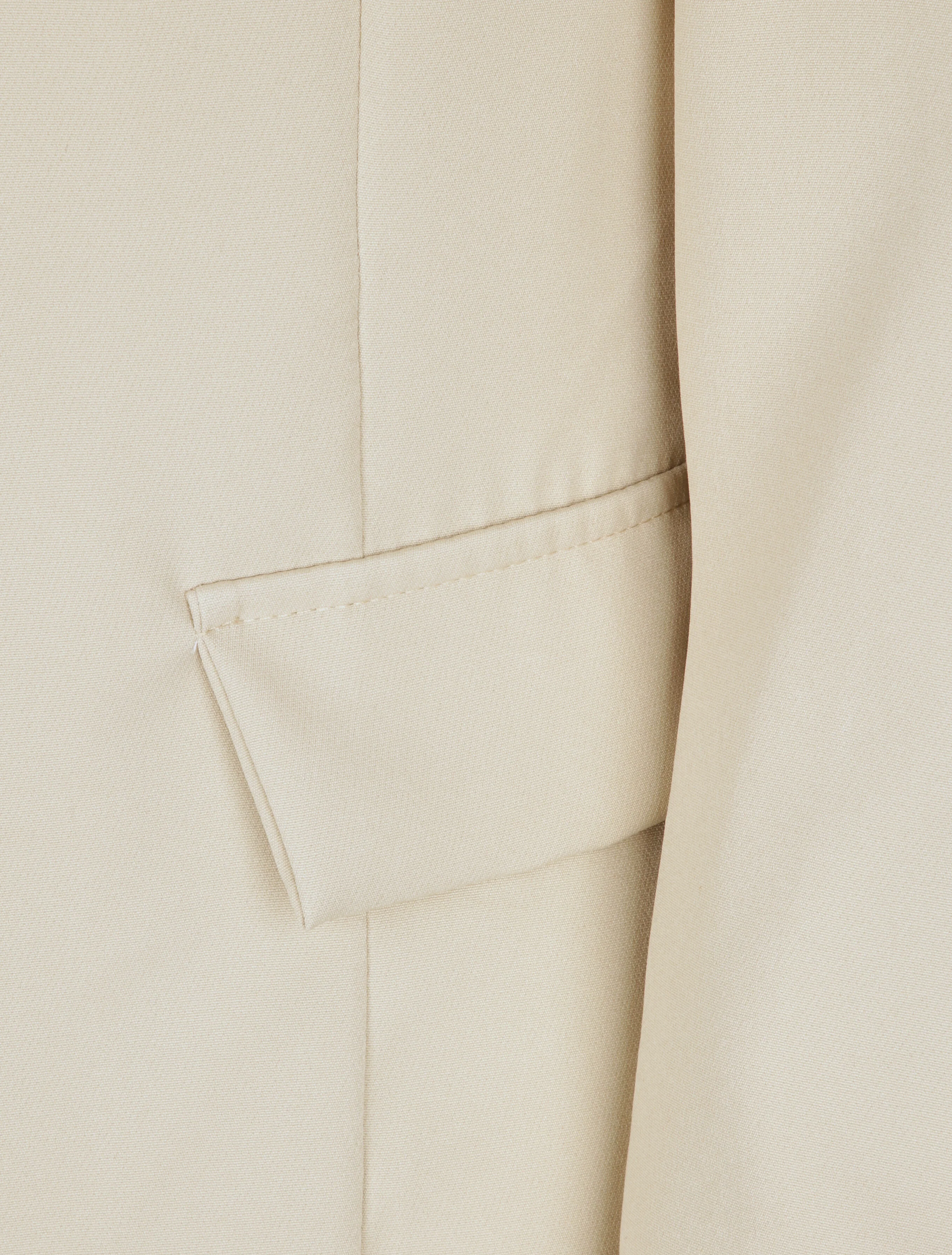 Effen rechte blazer met gekartelde kraag - Beige - Image 3