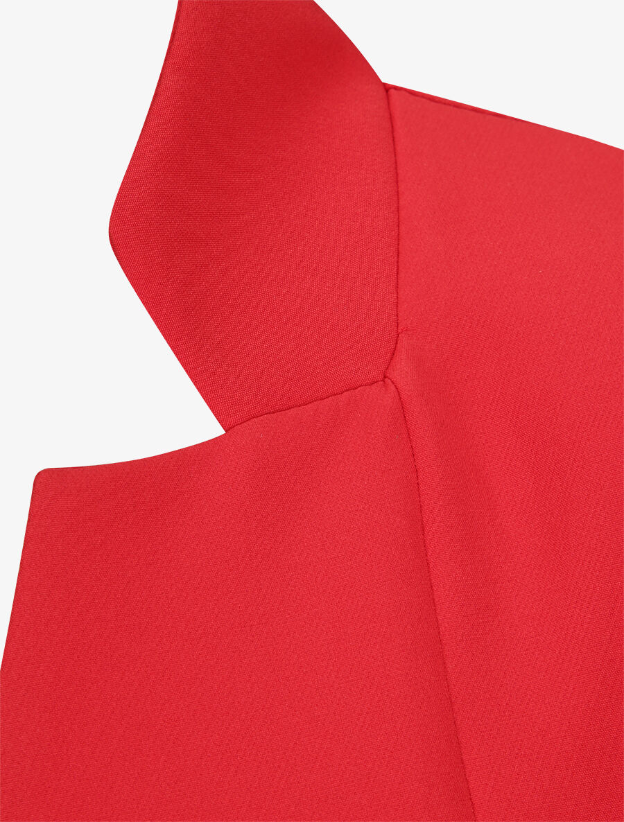 Effen rechte blazer met gekartelde kraag - Rood - Image 3