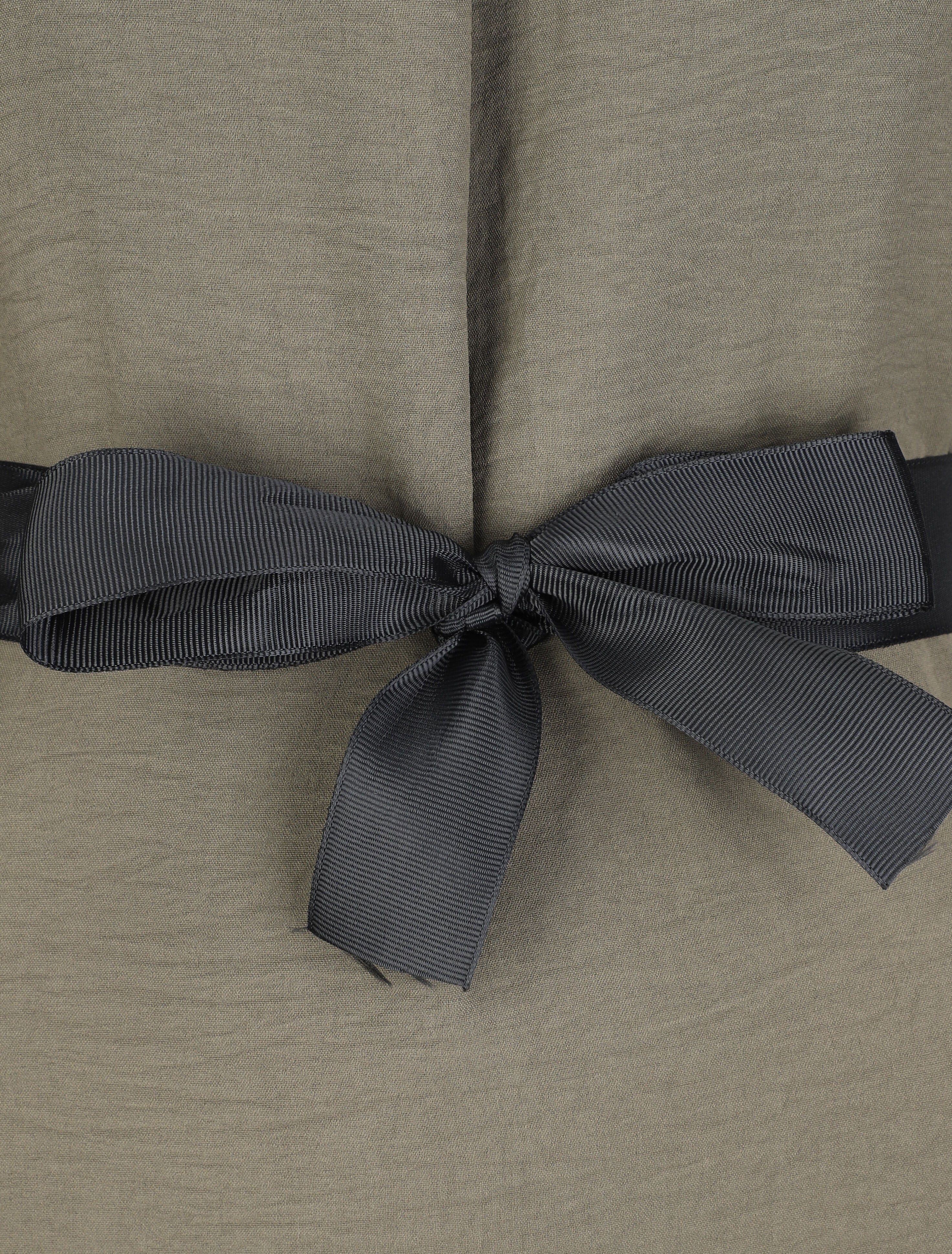 Rechte effen blouse met 3/4 mouwen - Kaki - Image 3