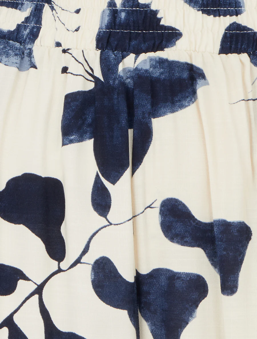 Rechte broek met bloemenprint - Marine - Image 3
