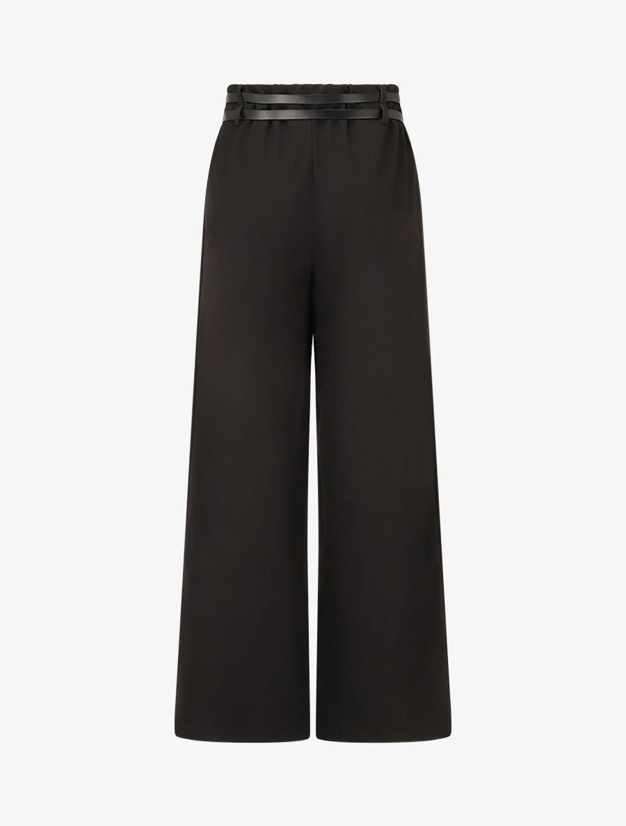 Rechte broek met dubbele lussen - zwart - Image 2