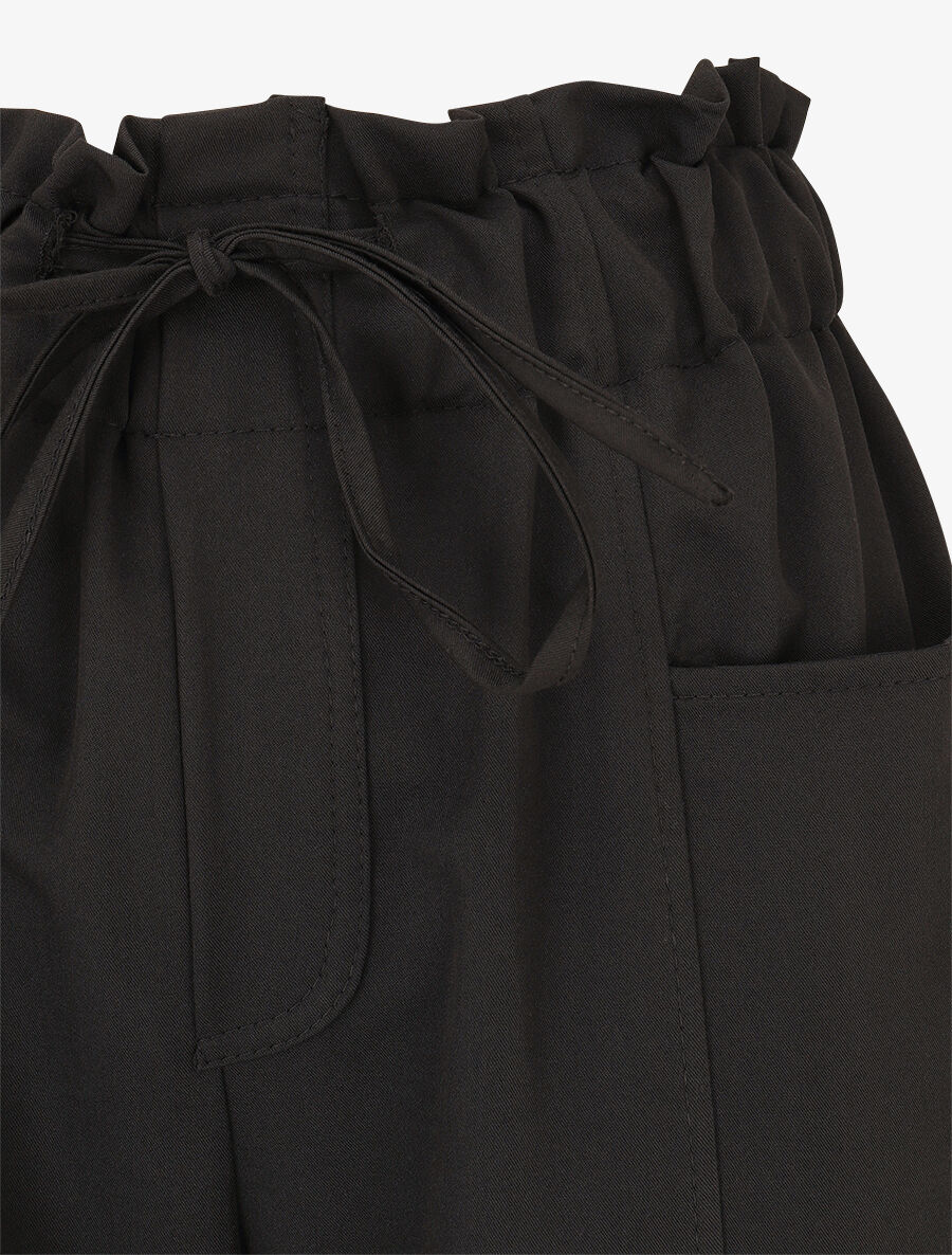 Rechte broek met elastische hoge taille - zwart - Image 3