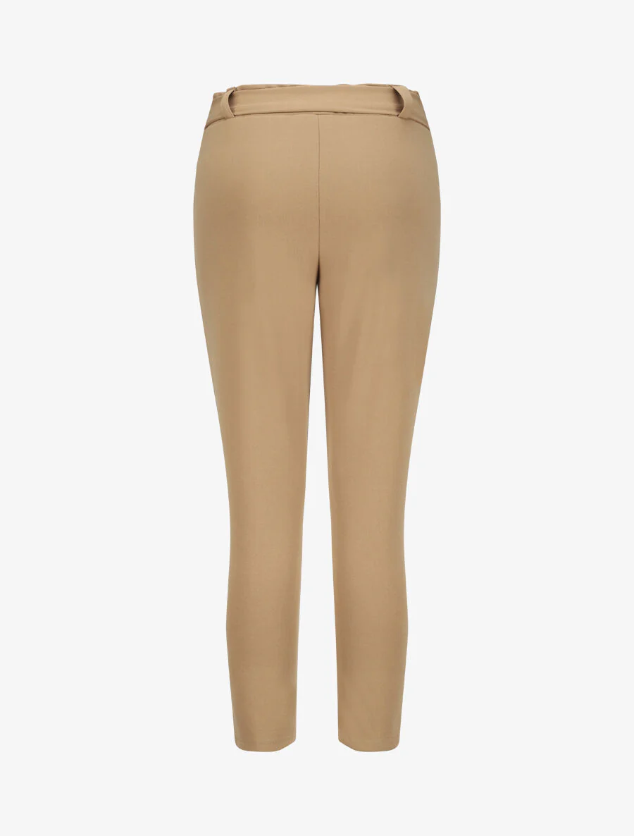 Rechte broek met elastische taille - Kameel - Image 2