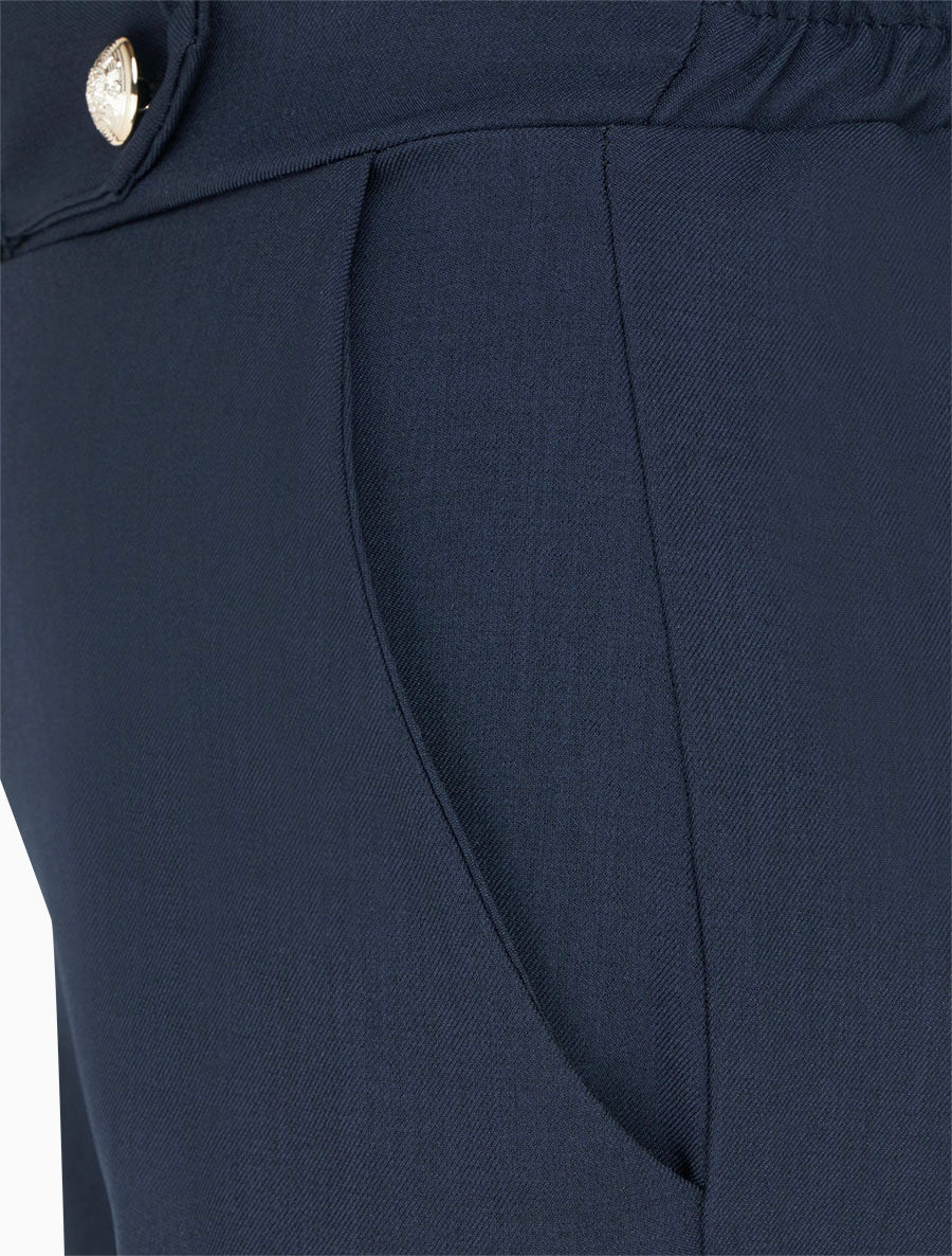 Rechte broek met fantasieriem - Marine - Image 3