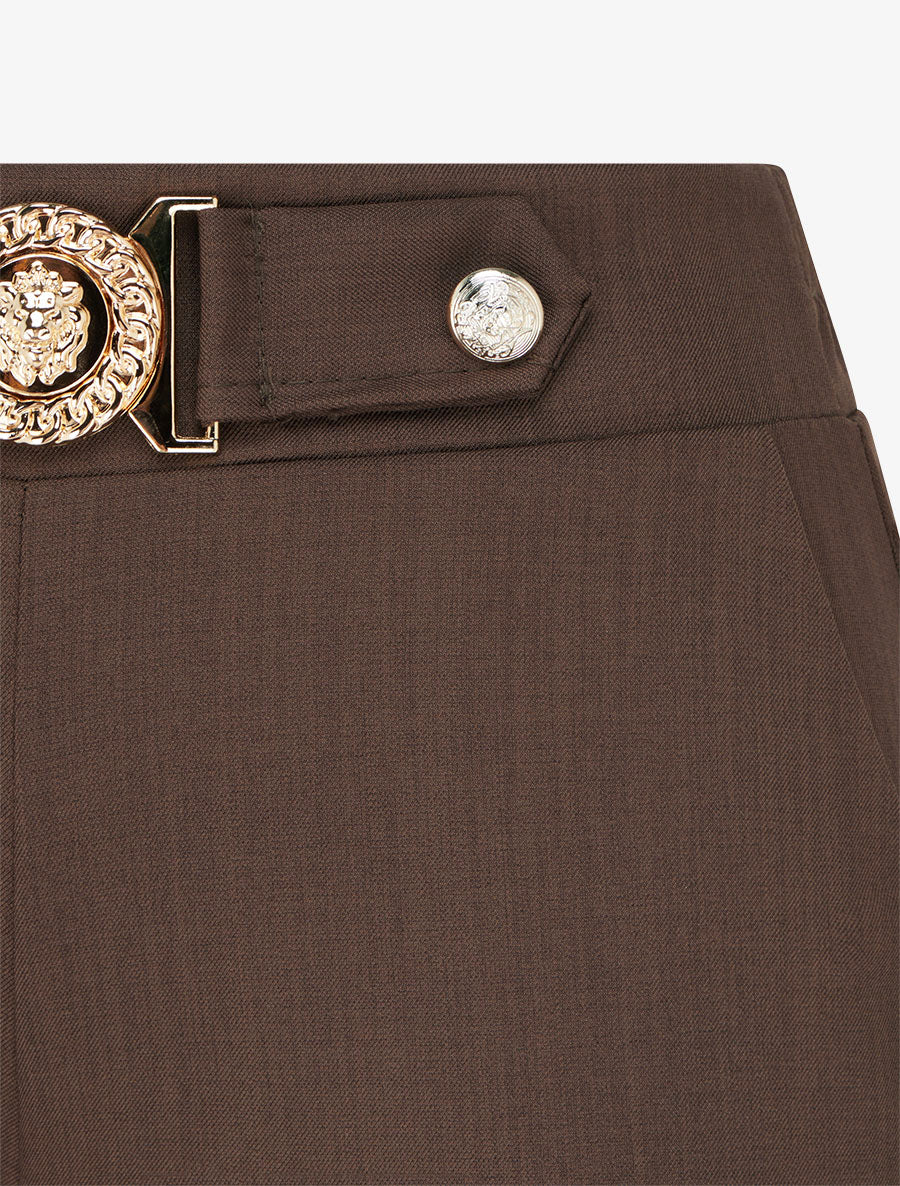 Rechte broek met fantasieriem - Bruin - Image 3