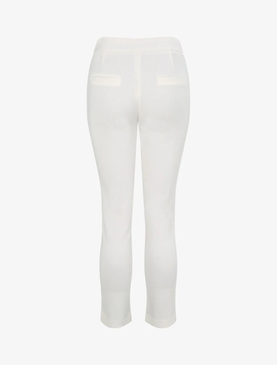 Rechte broek met gestileerde gesp - Wit - Image 2