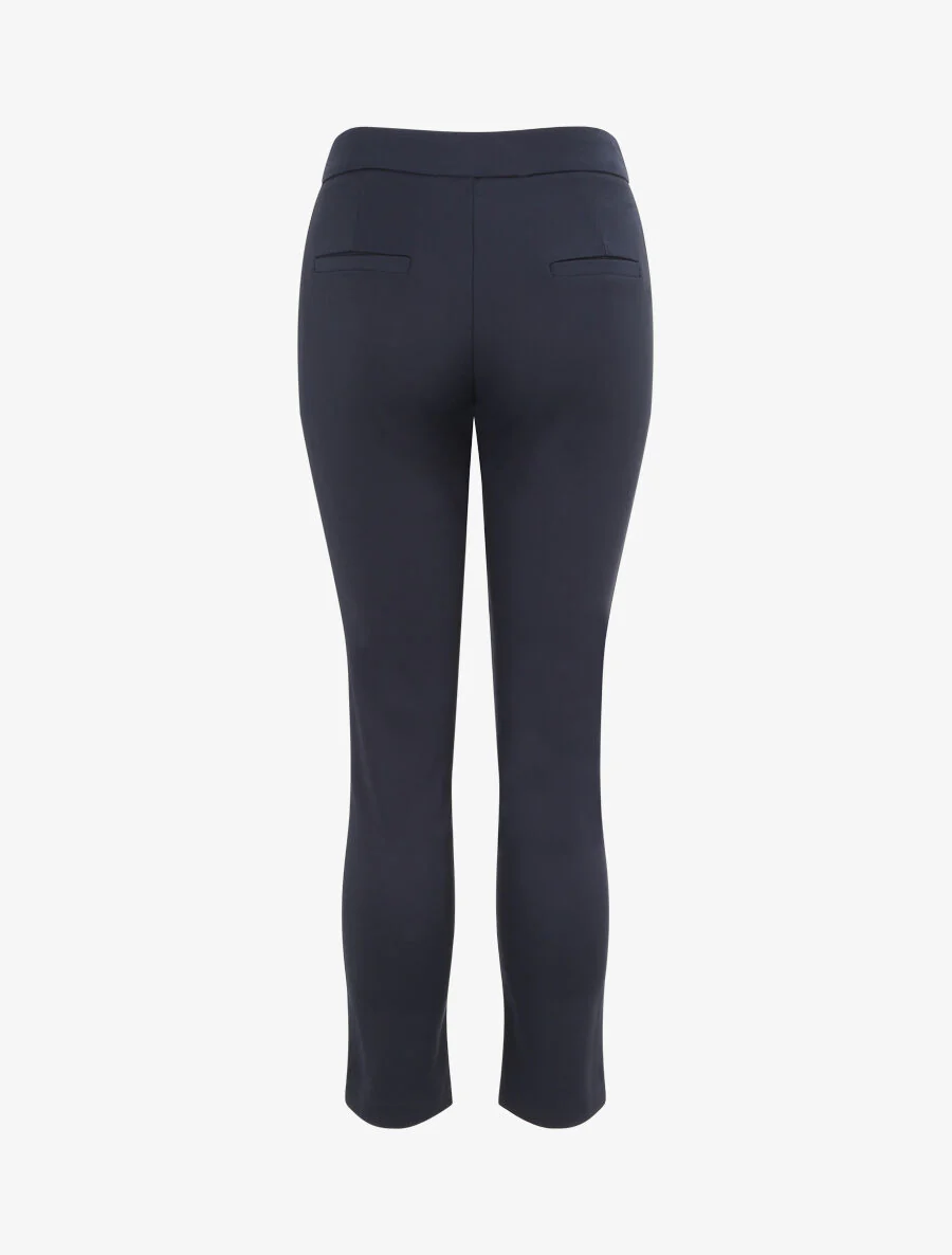 Rechte broek met gestileerde gesp - Marineblauw - Image 2