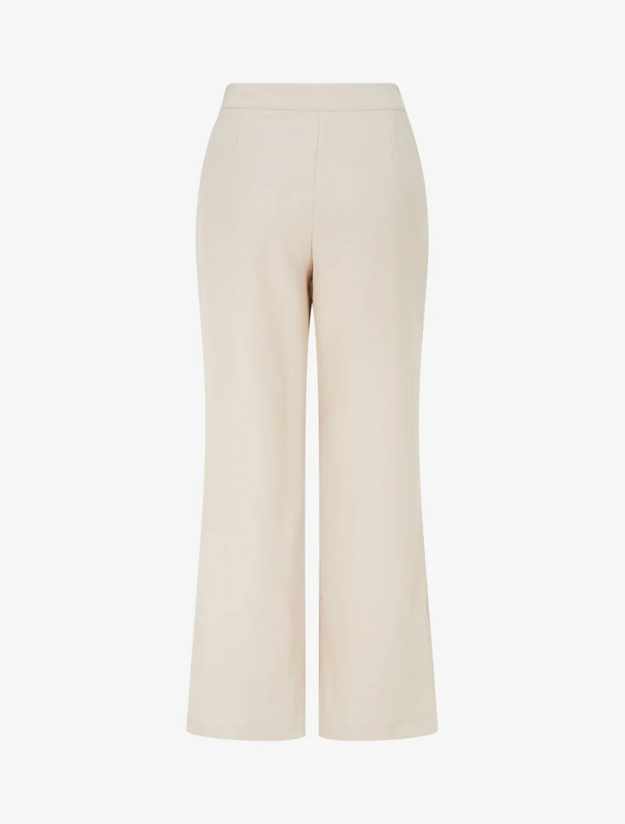 Rechte broek met knoopsluiting aan de zijkanten - Beige - Image 2