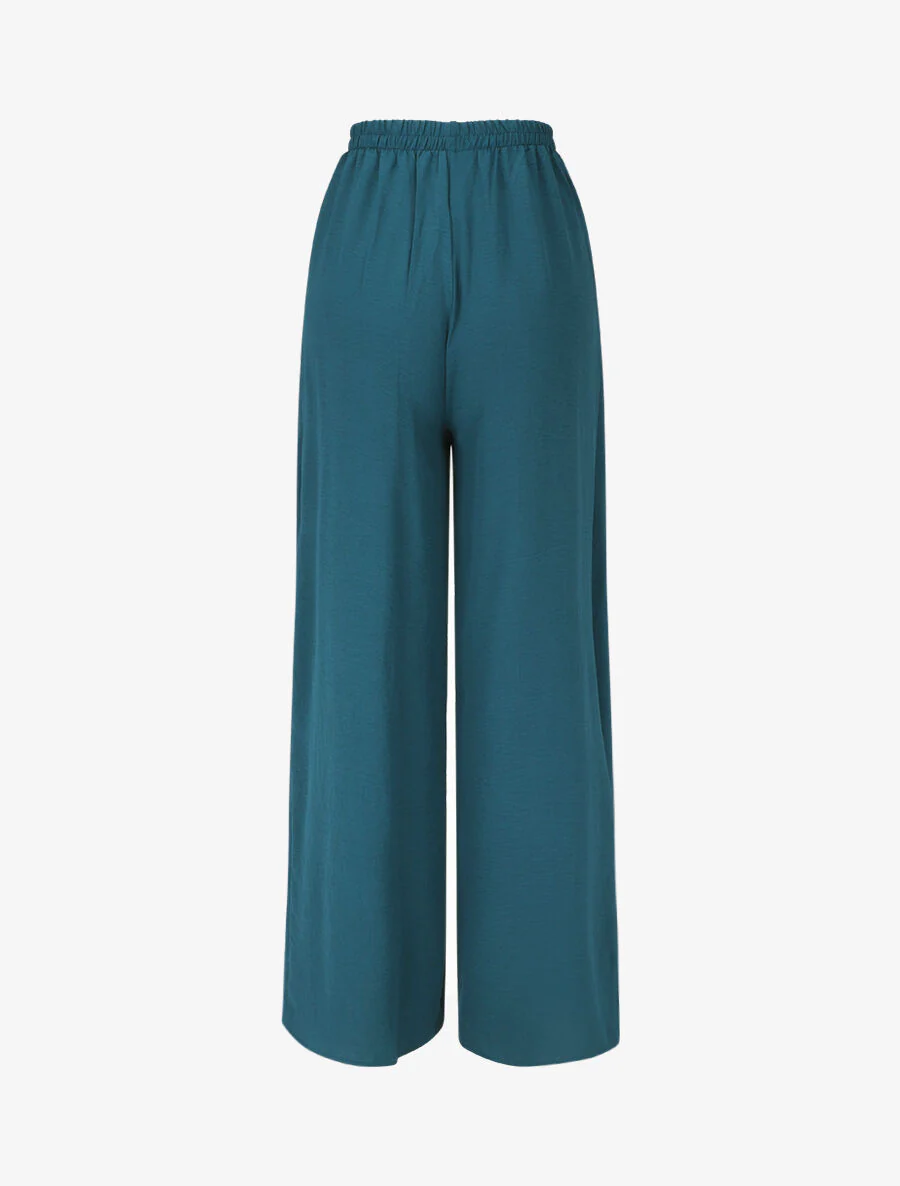 Rechte broek met overlappende panelen - Blauwgroen - Image 2