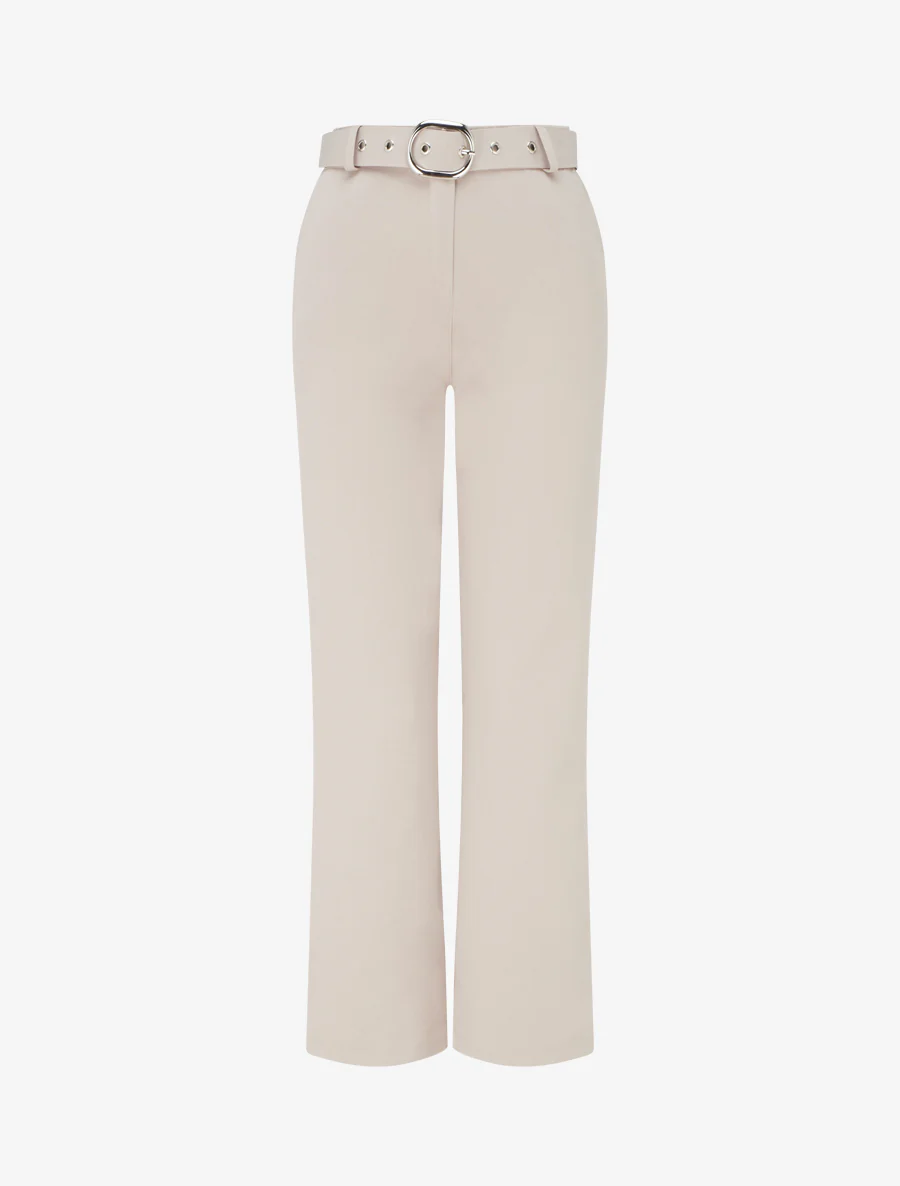 Rechte broek met riem - Beige