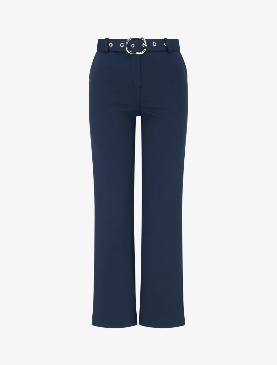 Rechte broek met riem - Marine
