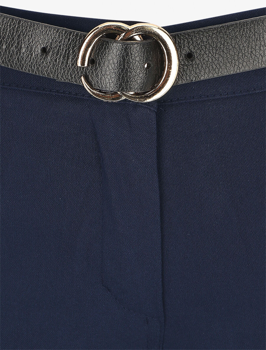 Rechte broek met sierlijke zakken - marineblauw - Image 3