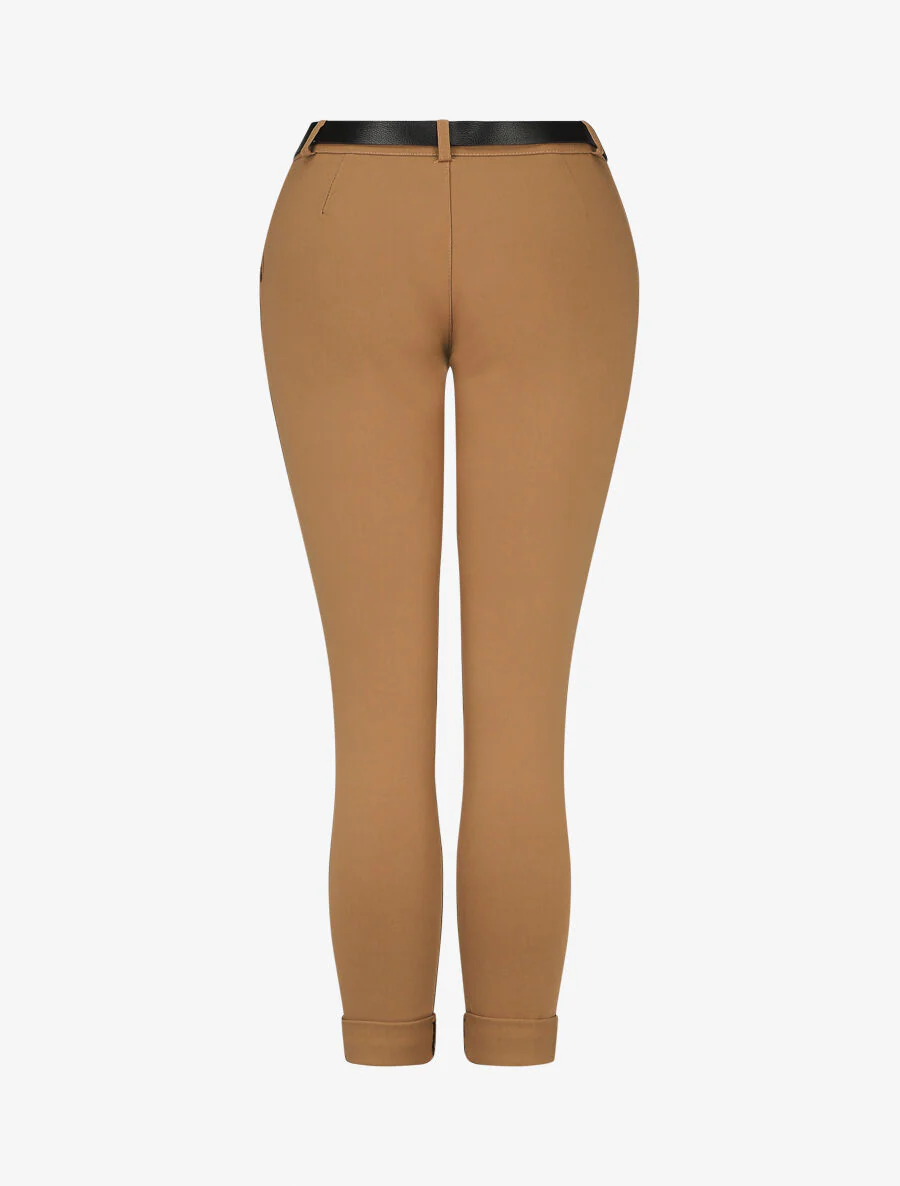 Rechte broek met sierlijke zakken - Kameel - Image 2