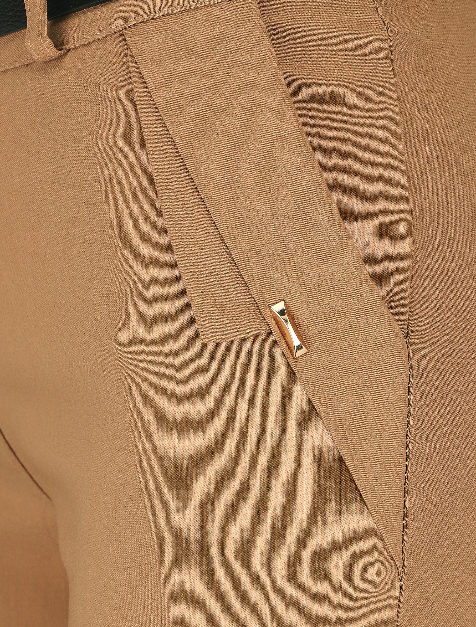 Rechte broek met sierlijke zakken - Kameel - Image 3