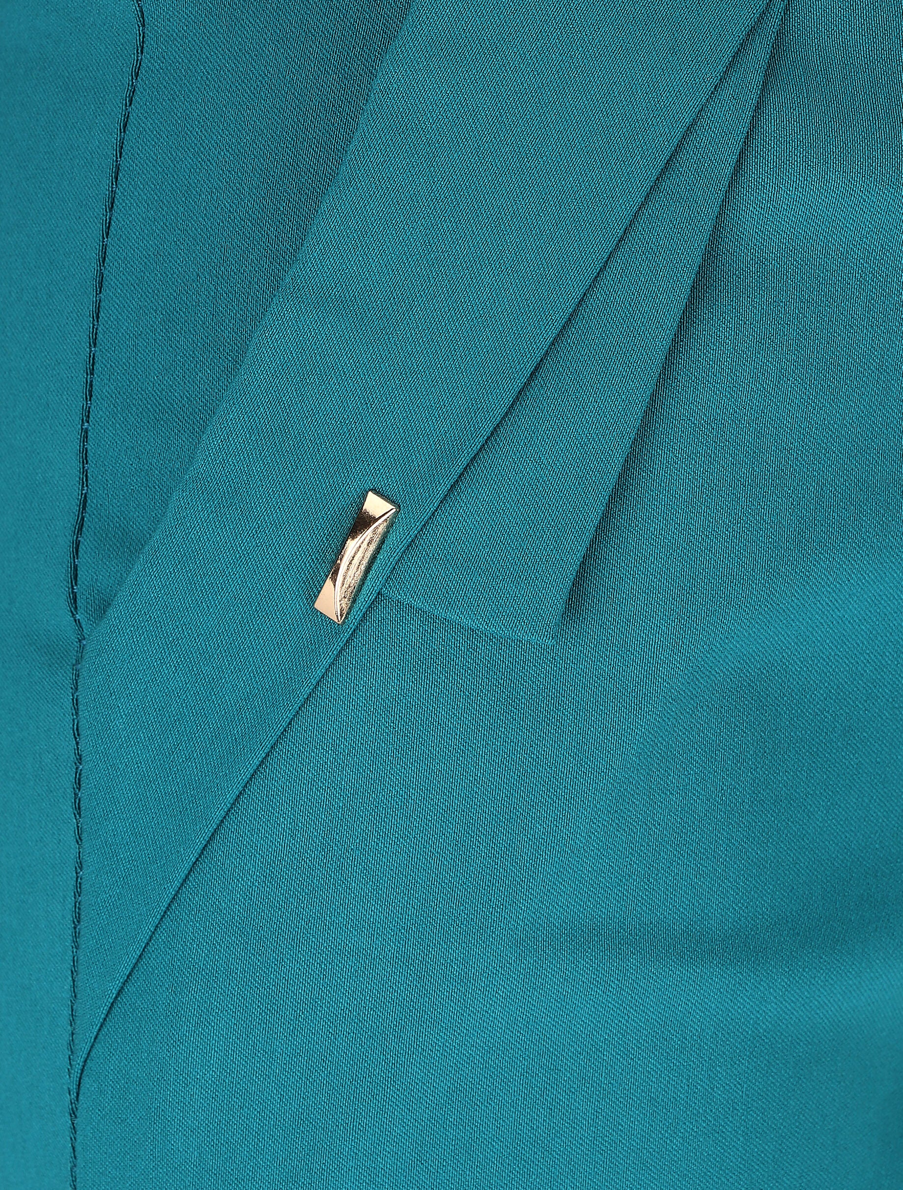 Rechte broek met sierlijke zakken - Blauwgroen - Image 3