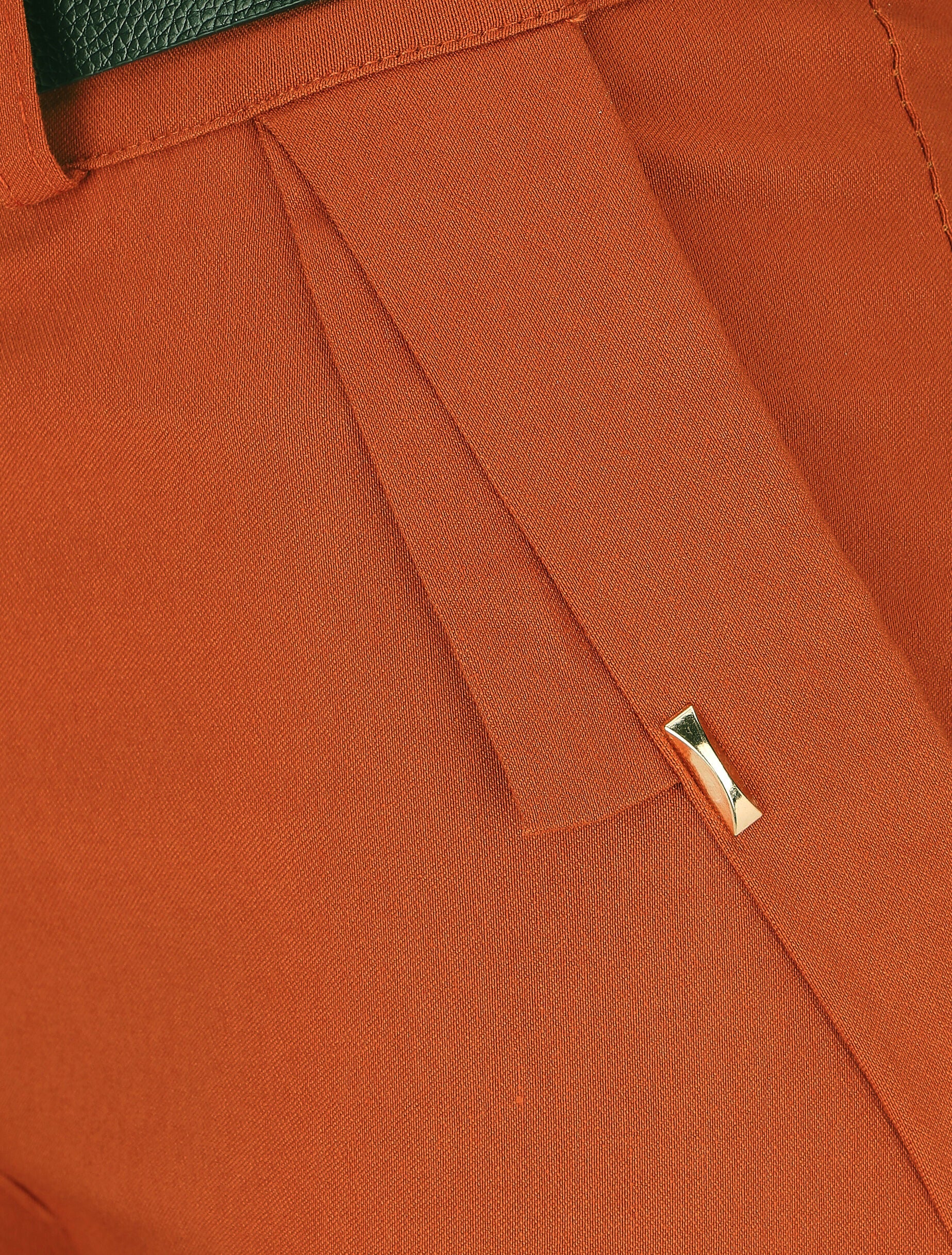 Rechte broek met sierlijke zakken - oranje - Image 3