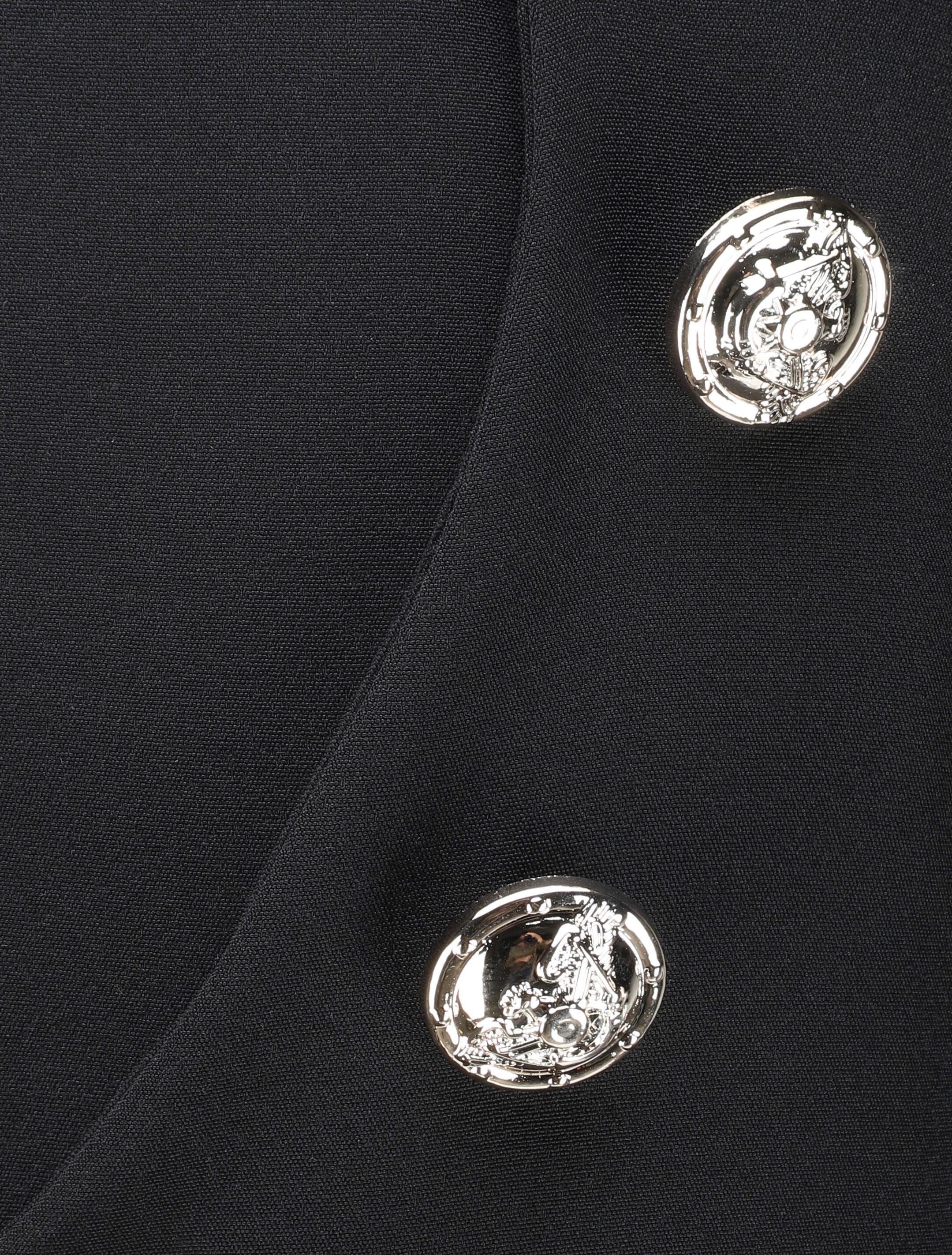 Rechte broek met knopen en gestileerde taille - Zwart - Image 3
