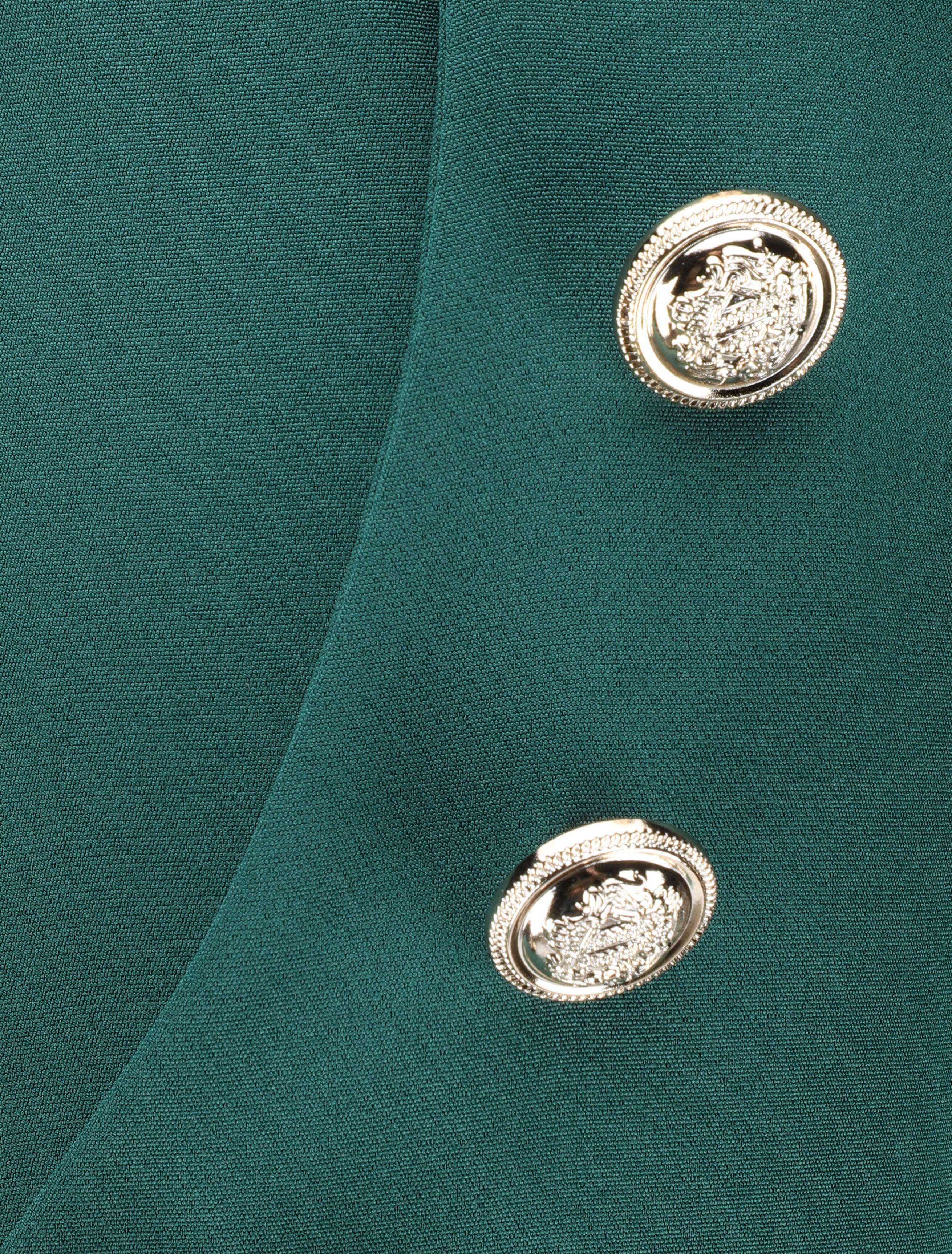 Rechte broek met knopen en gestileerde taille - Dennengroen - Image 3