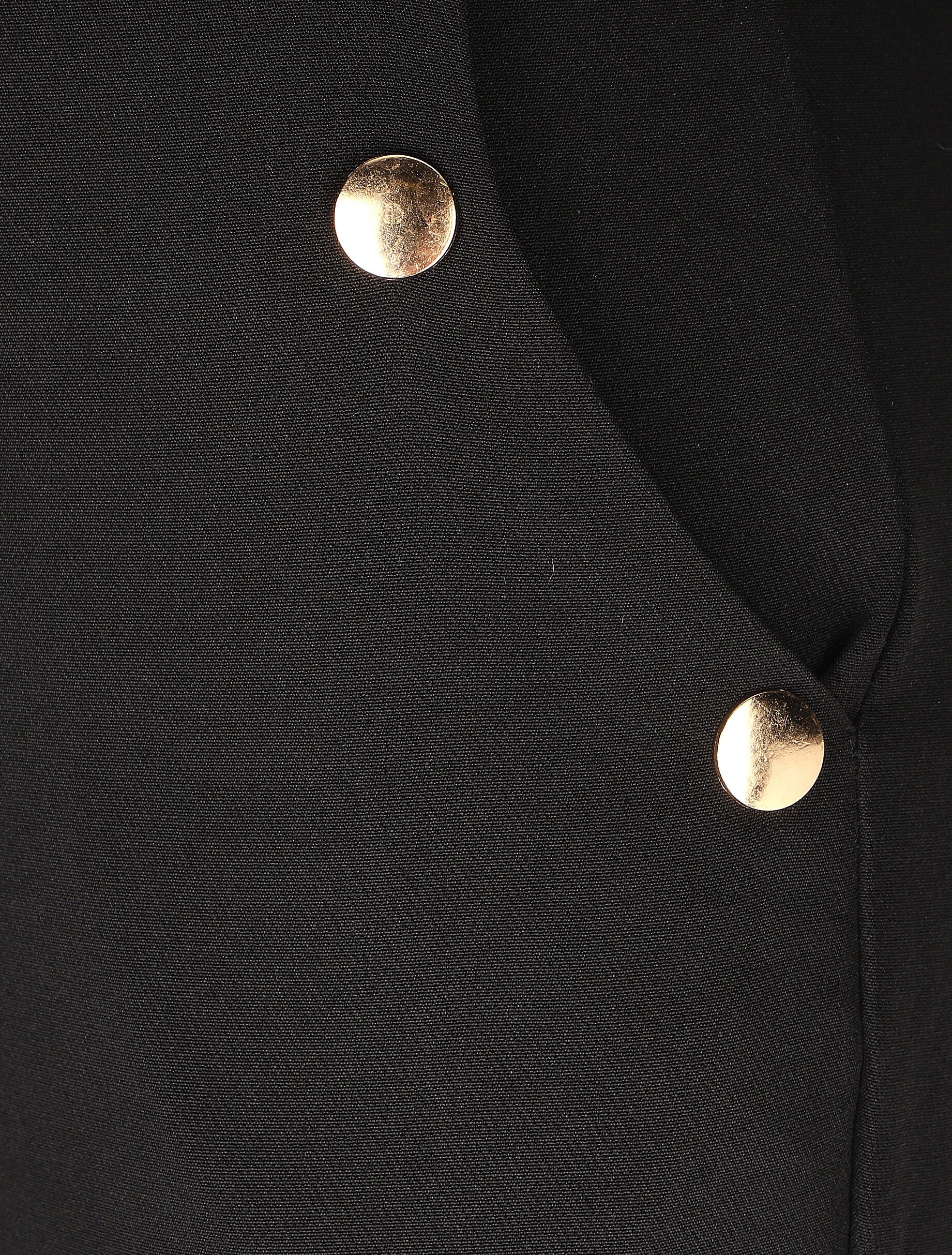Rechte broek met vergulde sierknopen - zwart - Image 3