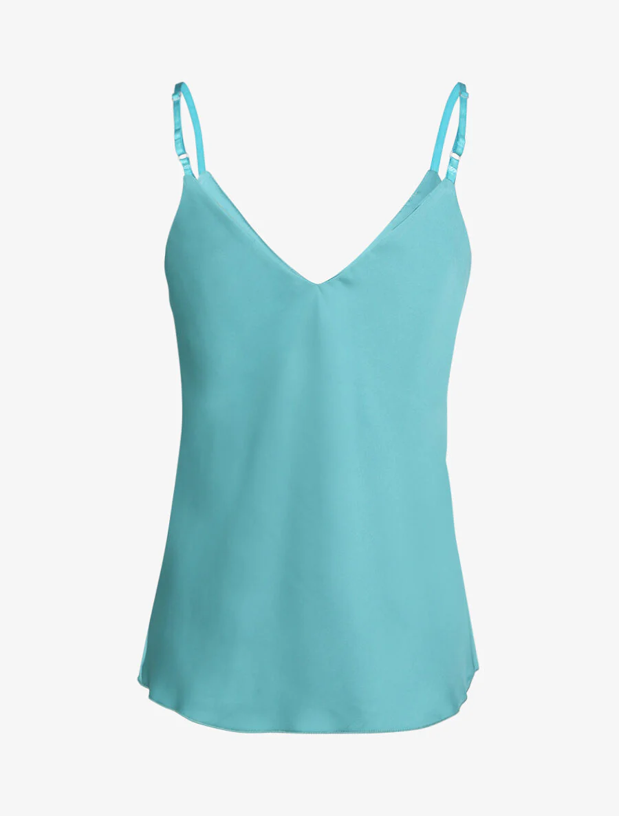 Rechte effen caraco met knopen - Blauw - Image 2