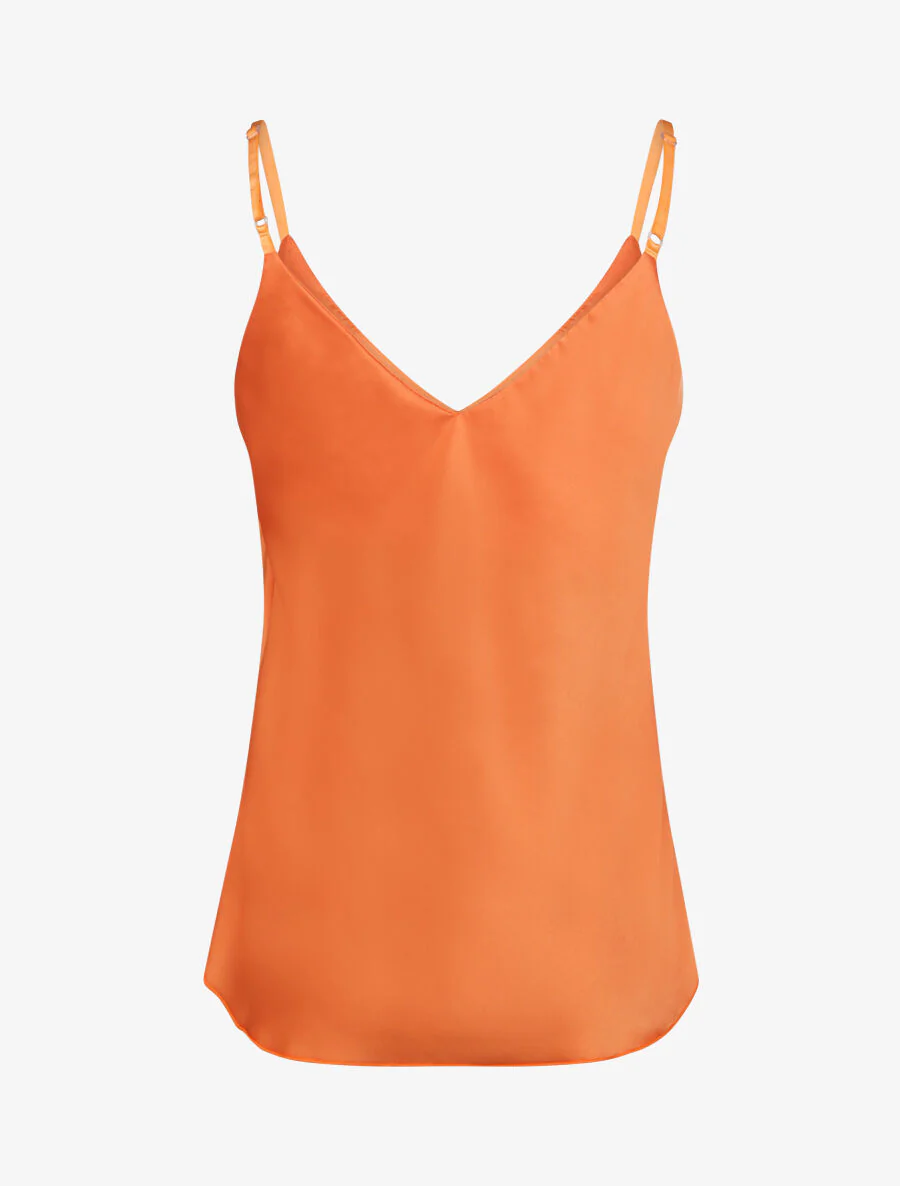 Rechte effen caraco met knopen - Oranje - Image 2