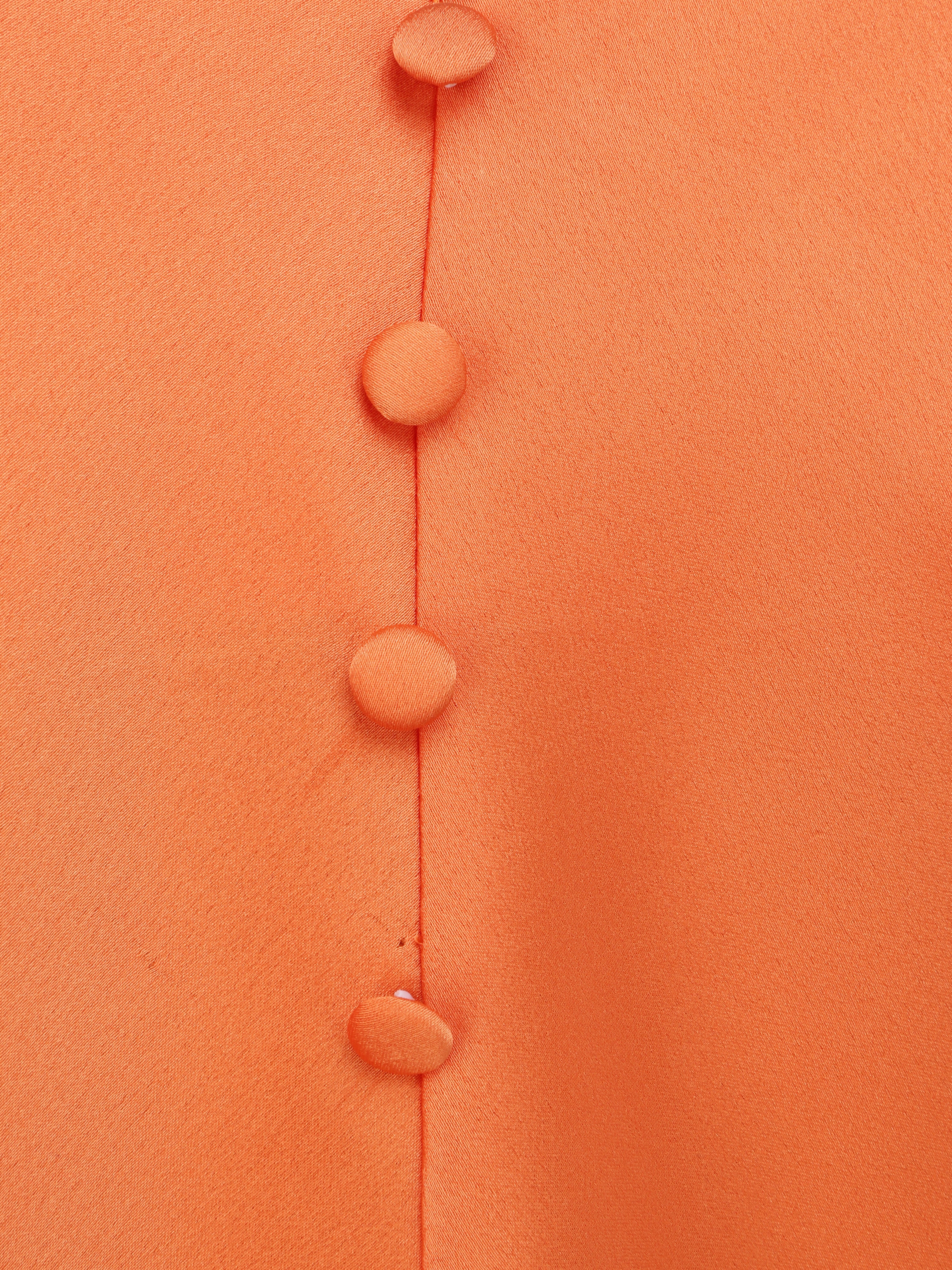 Rechte effen caraco met knopen - Oranje - Image 3