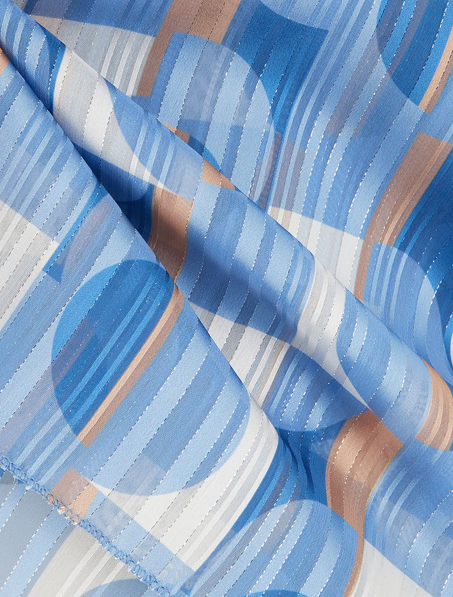 Rechte caraco met iriserend geometrisch patroon - Lichtblauw - Image 3