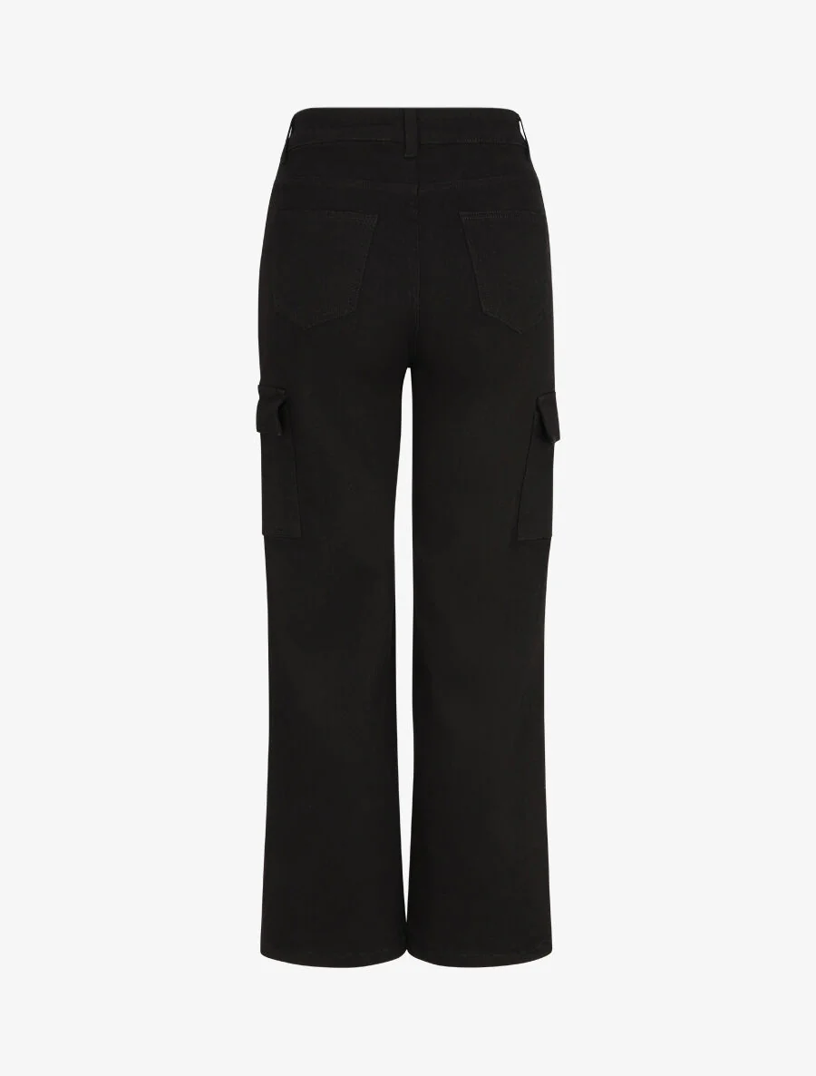 Rechte cargo jeans - zwart - Image 2